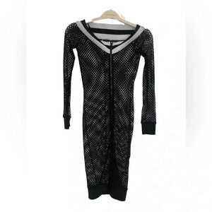Forever 21 Black Crochet Zipper‎ Dress Size M